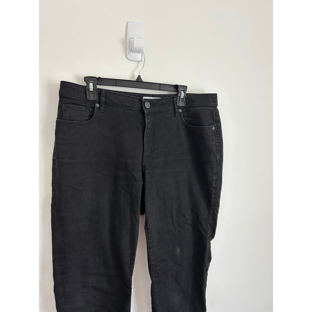 Loft Curvy Straight Black High Waist Crop Jeans 32 / 14 - Picture 6 of 10